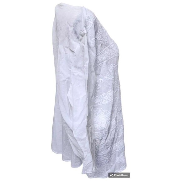 Chico's Lace Crochet Oversized Top Chest 56" White - Picture 3 of 7